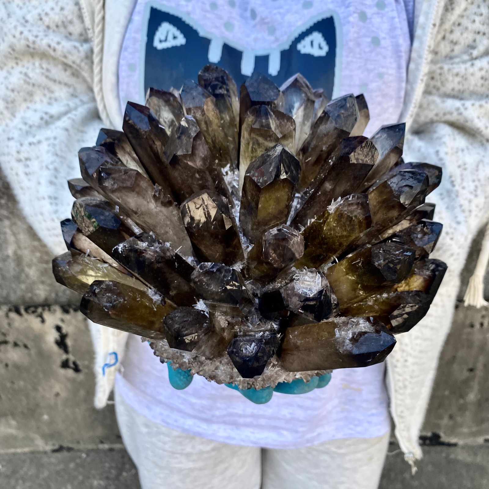 13.27LB New Find black Phantom Quartz Crystal Cluster Mineral Specimen Healing