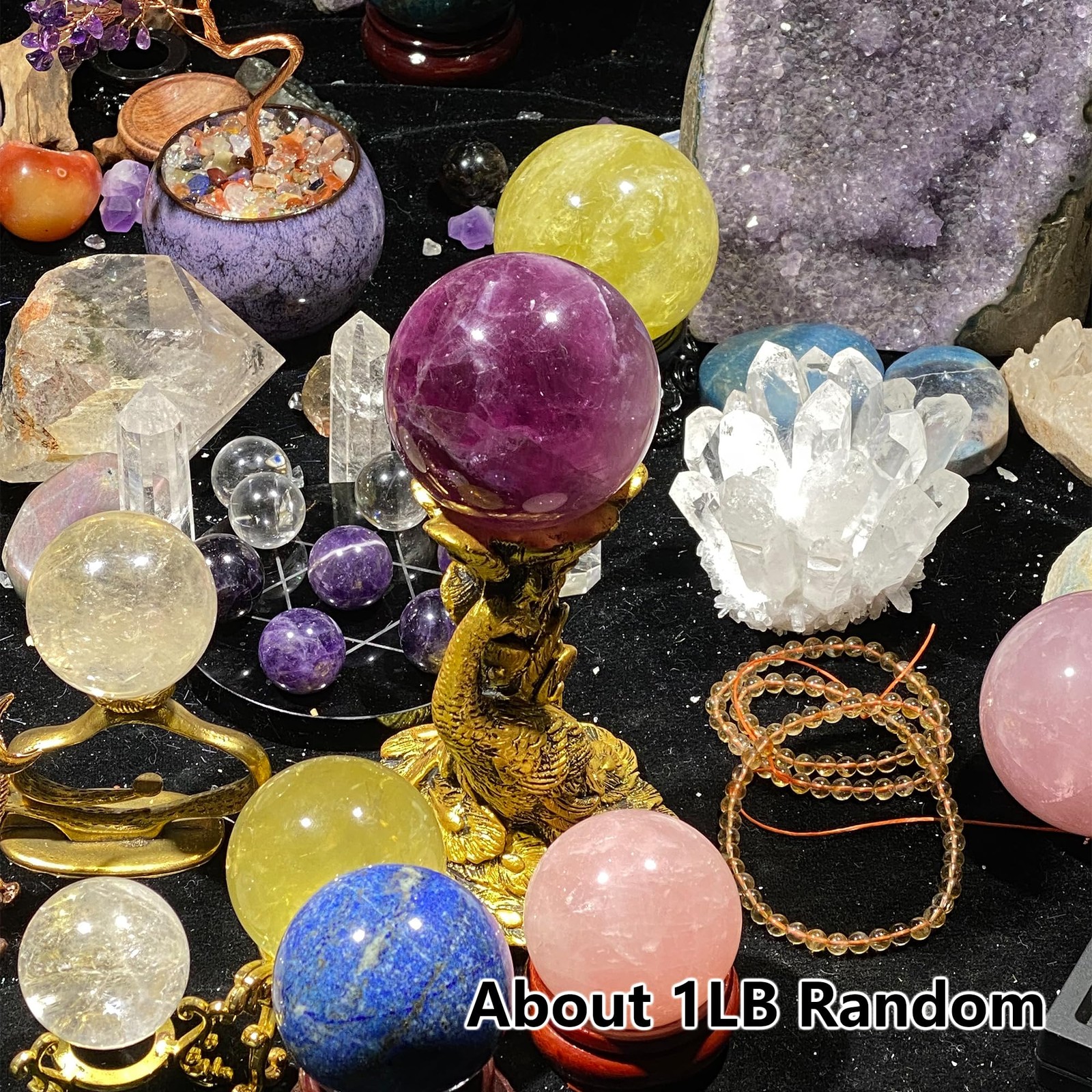 1lb Mystery Crystal , Randomly Selected with Polished Natural Crystal for Hom…