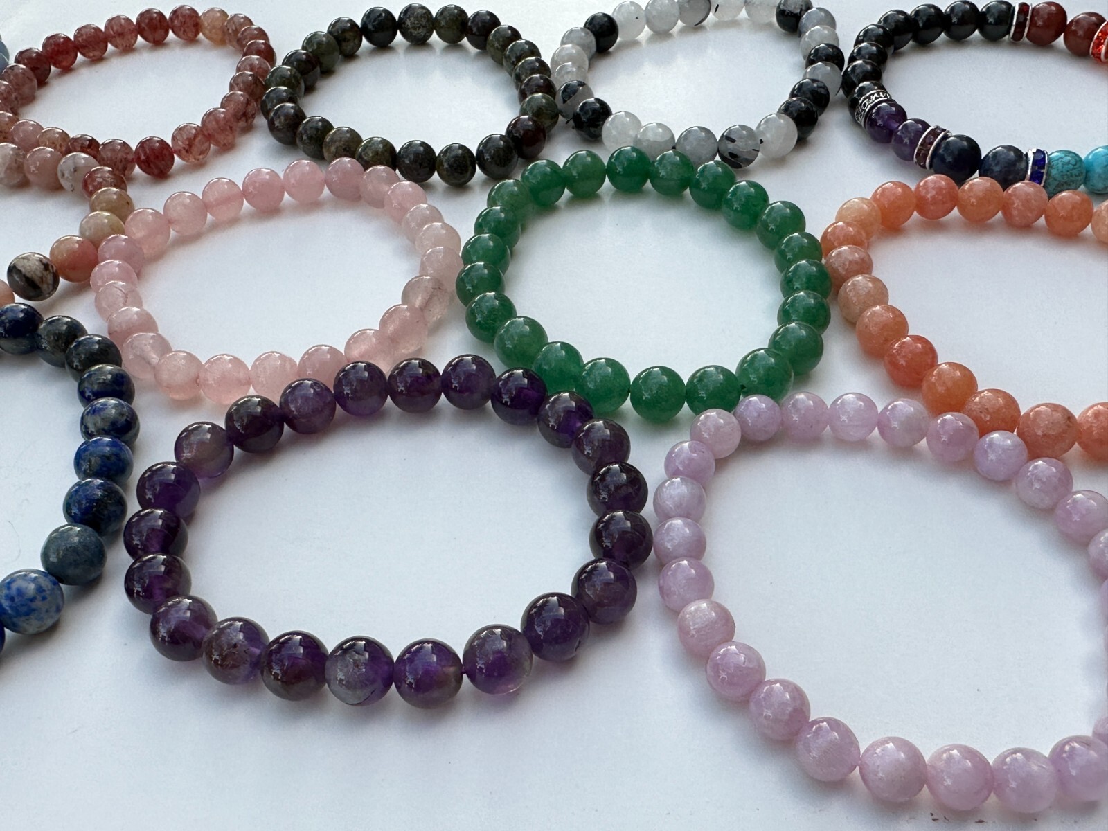 Wholesale Grade A++ Genuine Gemstone Bead Bracelets, Choose from 80 Types Stone