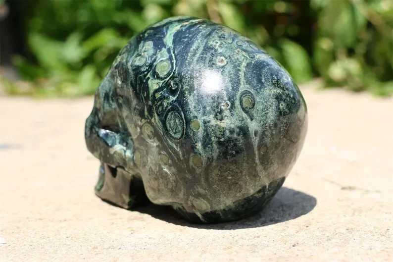 2LB+ Natural Kambaba Jasper Quartz crystal carving skull Reiki healing 1pc