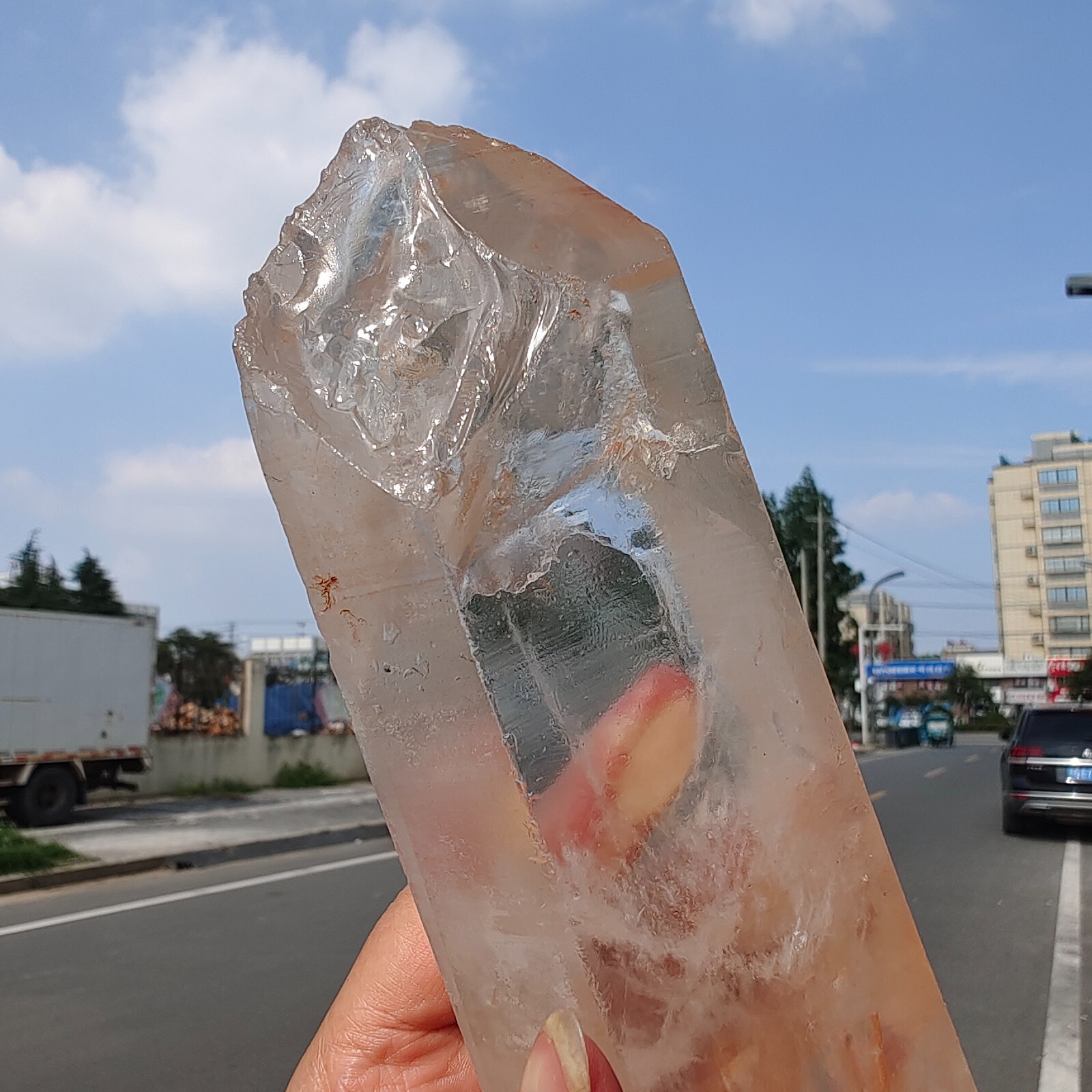 2.71LB Bright LEMURIAN Healer Quartz Crystal RECORD KEEPER Dazzling X889