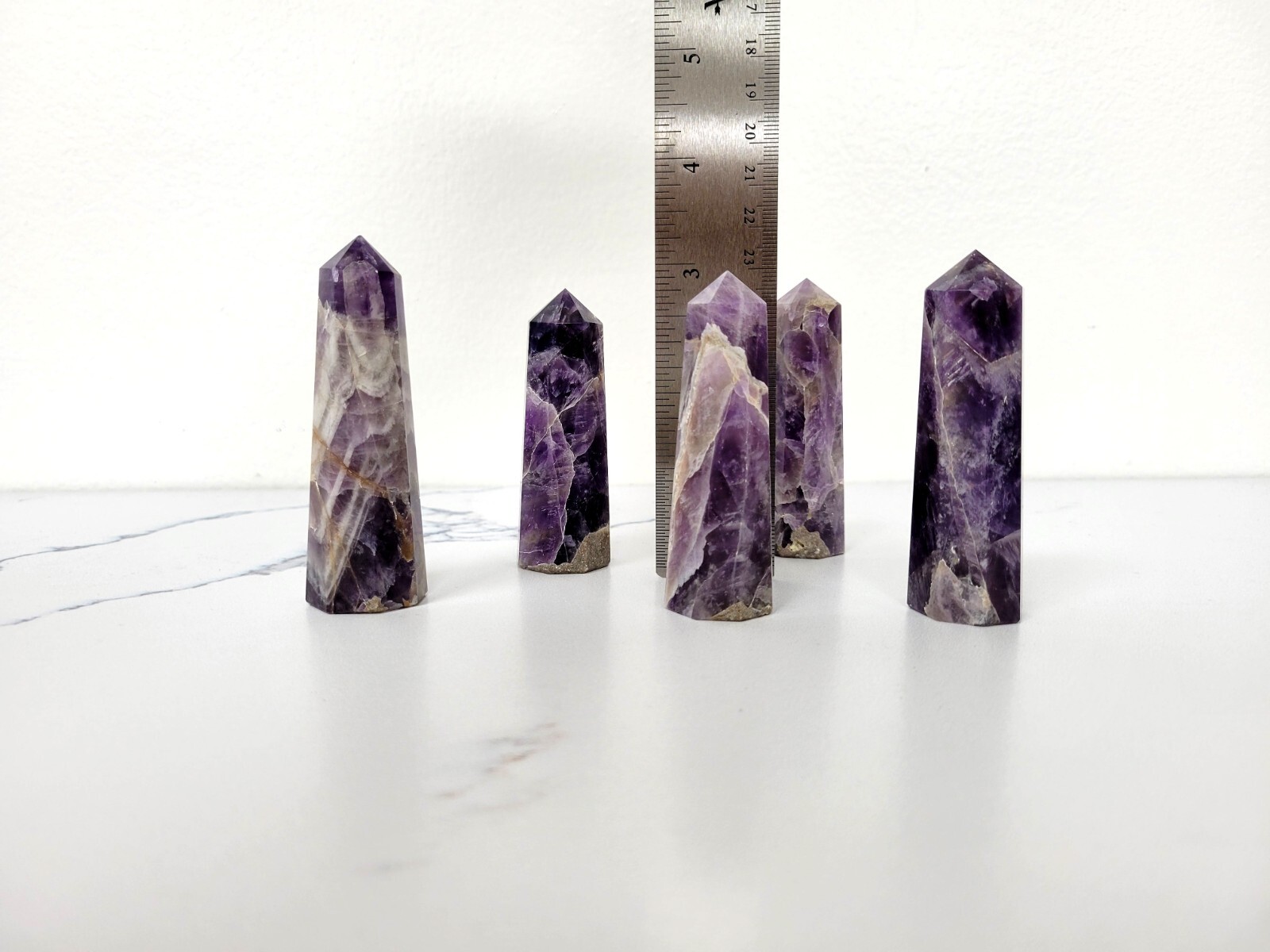 POLISHED CRYSTAL TOWER POINTS OBELISK WAND HEALING GEMSTONE FOR REIKI & GRIDS