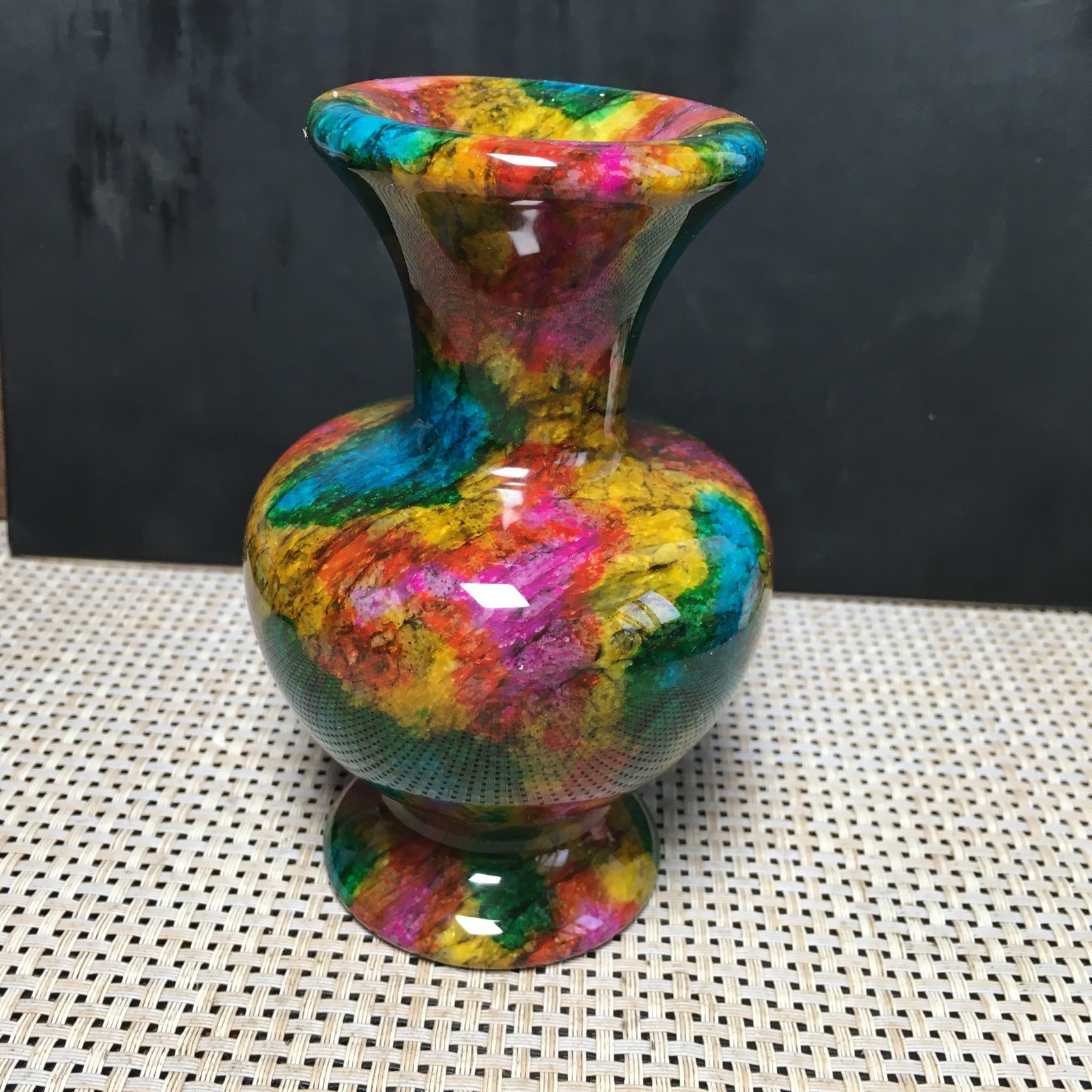 894g Natural “Seven Colors Jade” vase specimen -Taiwan China 03