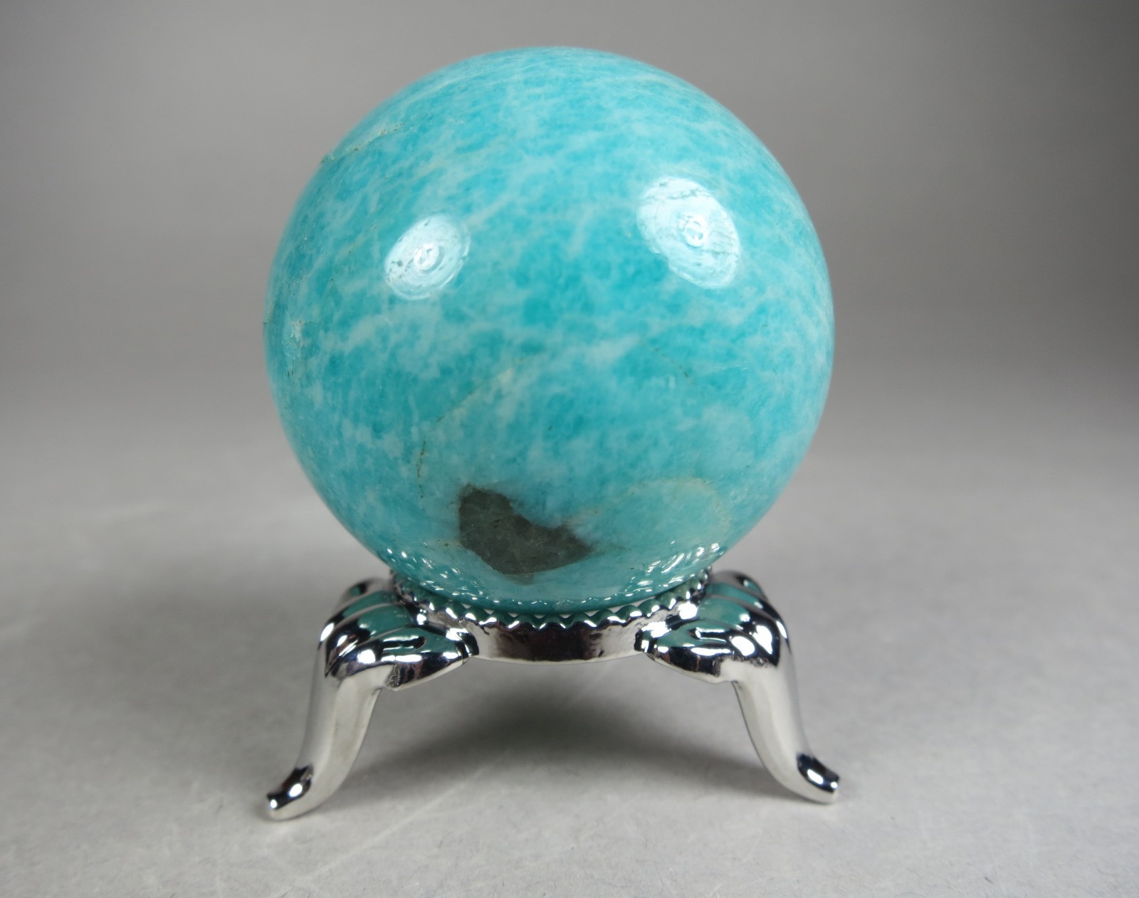 SET OF 5 SMALL NICKEL Sphere/Egg DISPLAY STANDS – SILVER