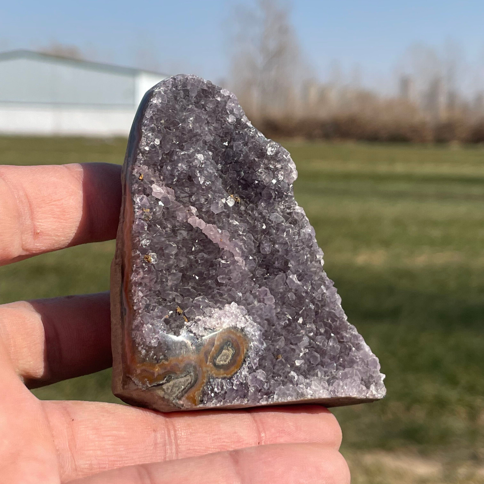 1pc Natural Amethyst Reiki Gemstone druse Crystal Quartz Healing Decorate