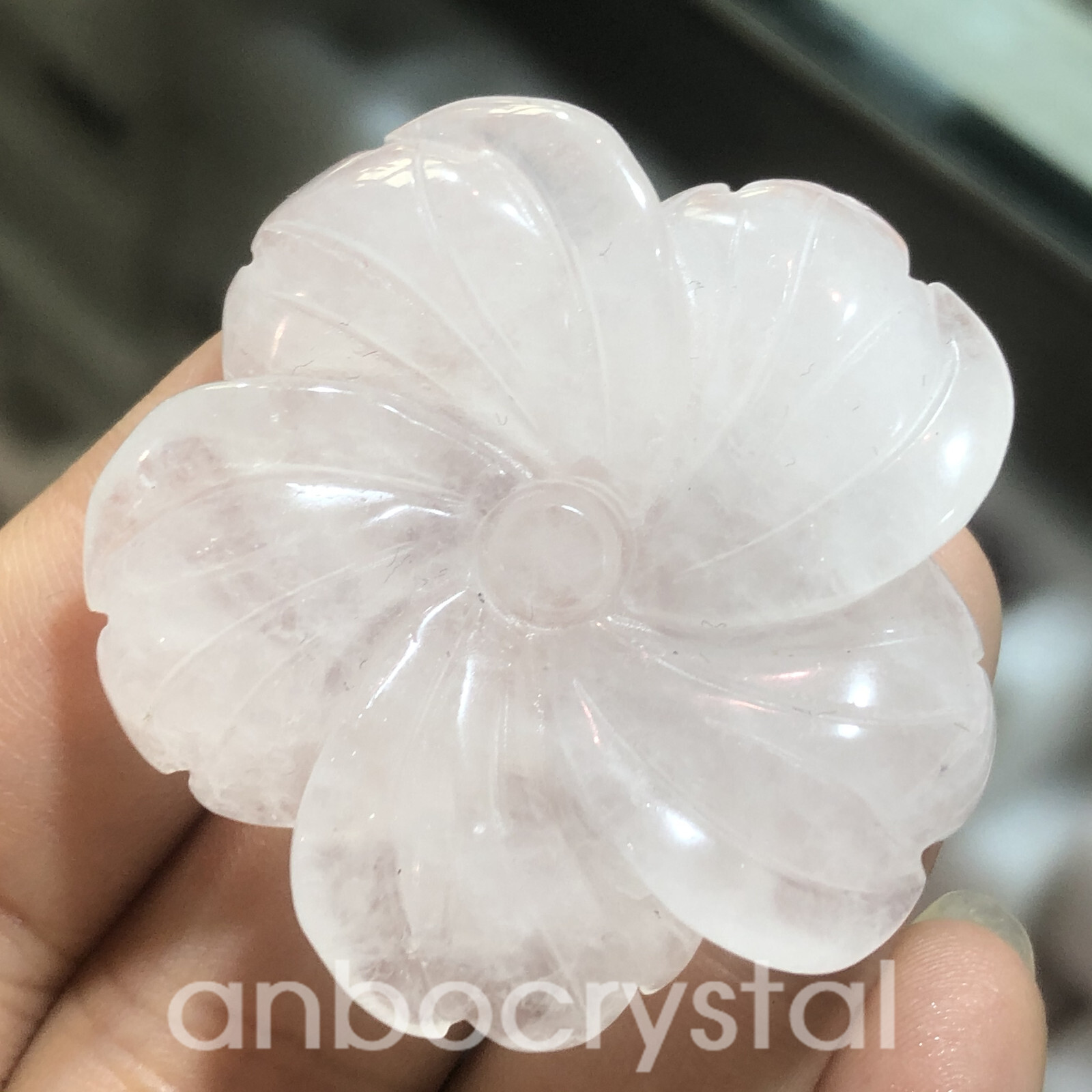 1pc Natural Clear Quartz Hand Carved Rose Flower Skull Crystal healing