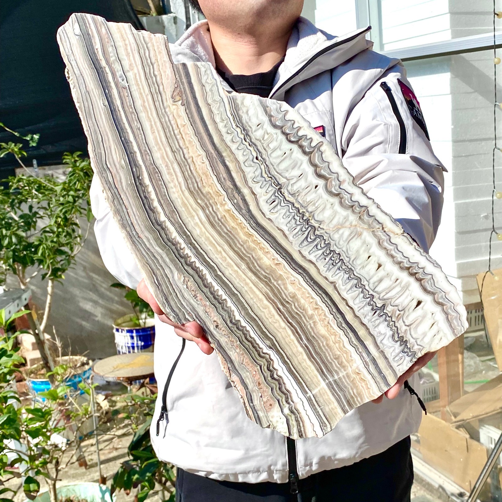 6LB Natural agate, zebra stone, crystal mineral, cut and polished in flakes