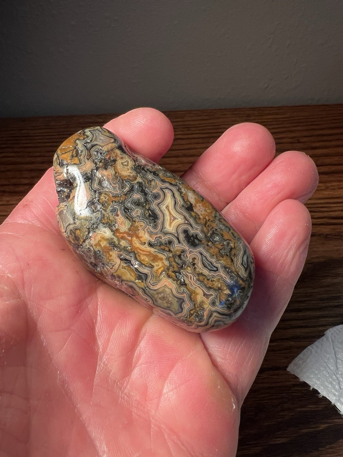 Very Nice Museum Quality Nebraska Fairburn Agate 5.25 oz 2.75×1.5×1.5”