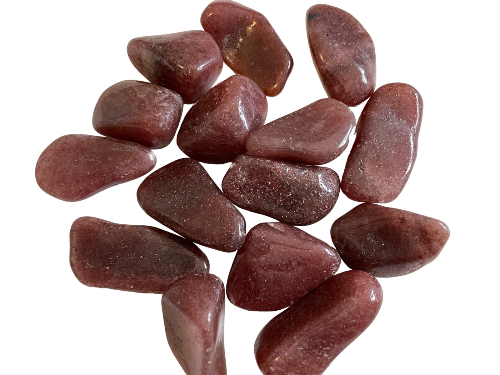 3X Raspberry Aventurine Tumbled Stones 25-30mm Healing Crystal Sacral Chakra Sex
