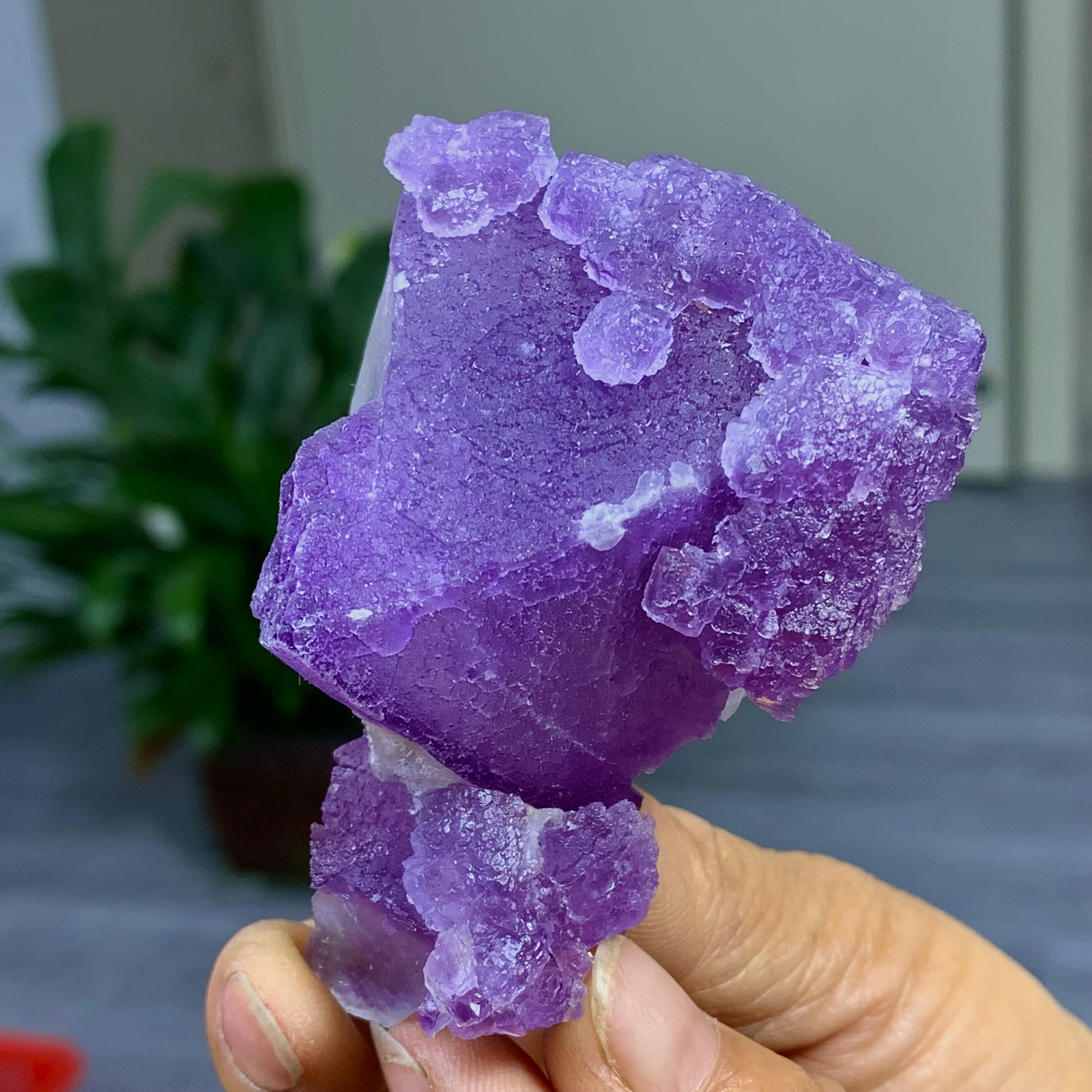 129G Rare transparent purple cubic fluorite mineral crystal sample/China
