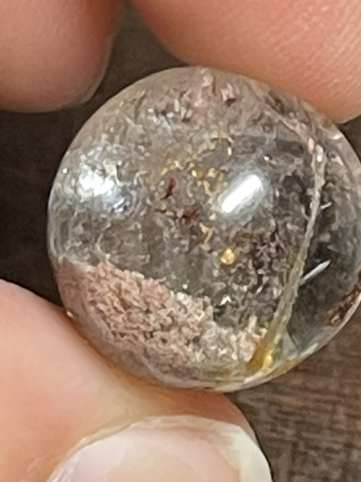 Garden Scenic Quartz with Rainbows Mini Sphere Ball Orb Marble 15.3mm 4g