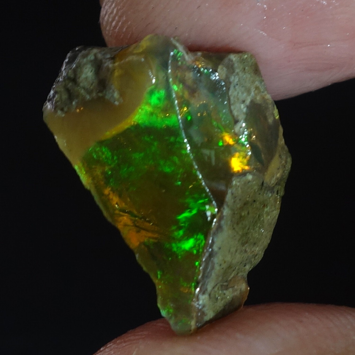 10.50 Ct Natura Multi Fire Ethiopian Opal Oil Raw Rough 12X20X07 MM