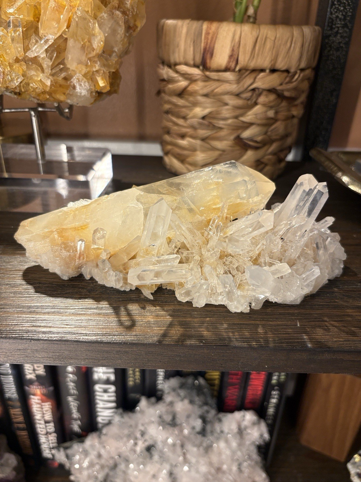 Golden Lemurian Quartz with Custom Stand From Brazil Quartz is 8in x 3in