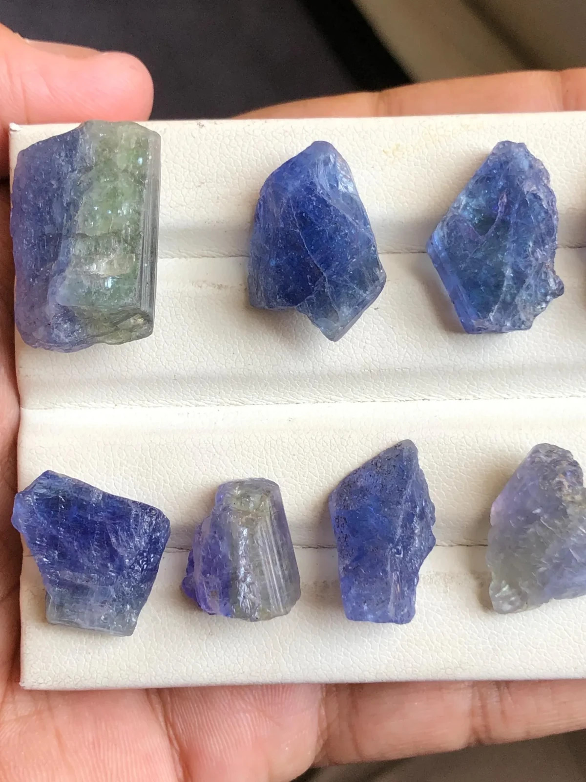Natural Bi-Color Tanzanite Rough Specimen, AAA Unheated Healing Crystal. Tz#61