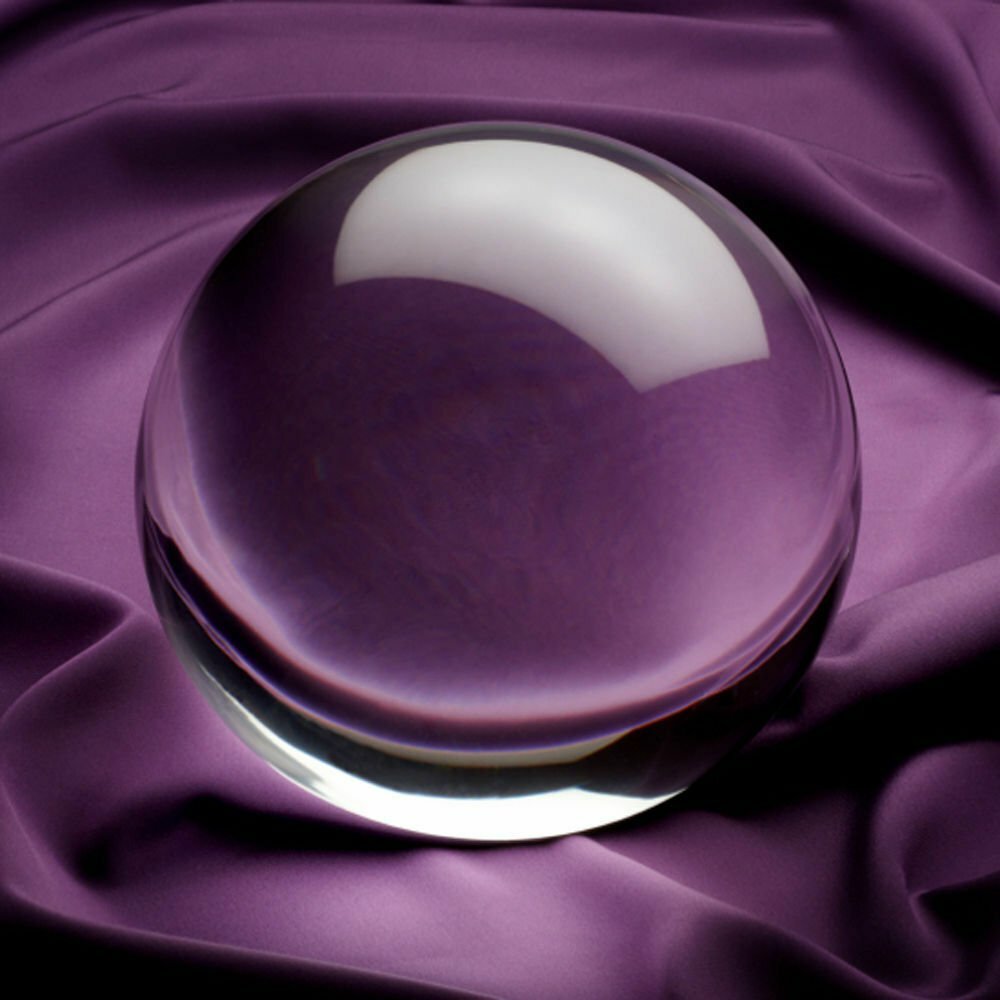 3 in” (80mm) Clear Crystal Ball With Wood Stand in Gift Box -TOP USA SELLER