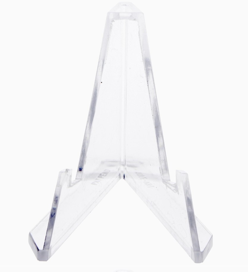 2 Clear Stand Acrylic Display Easel for Sand Dollar Agate Flat Rock Holder LRG