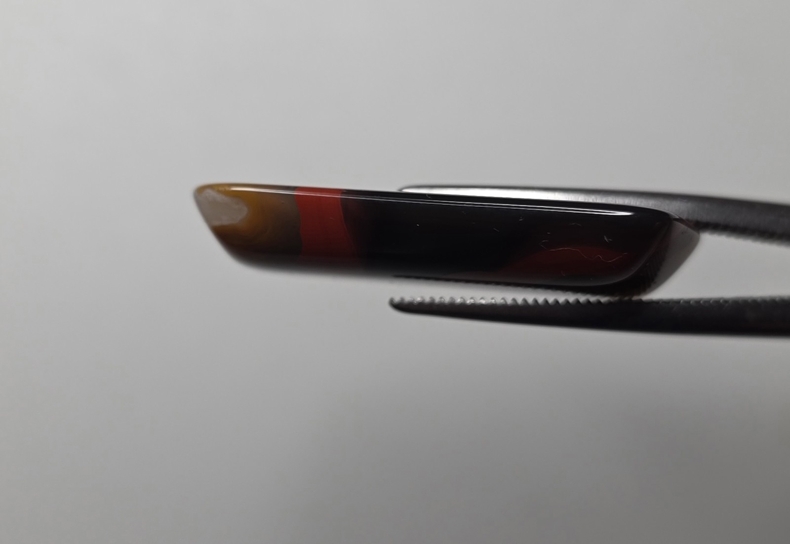 Rare Red Black Tan Clear Banded Kentucky Agate Cabochon Ready to Set #C-13