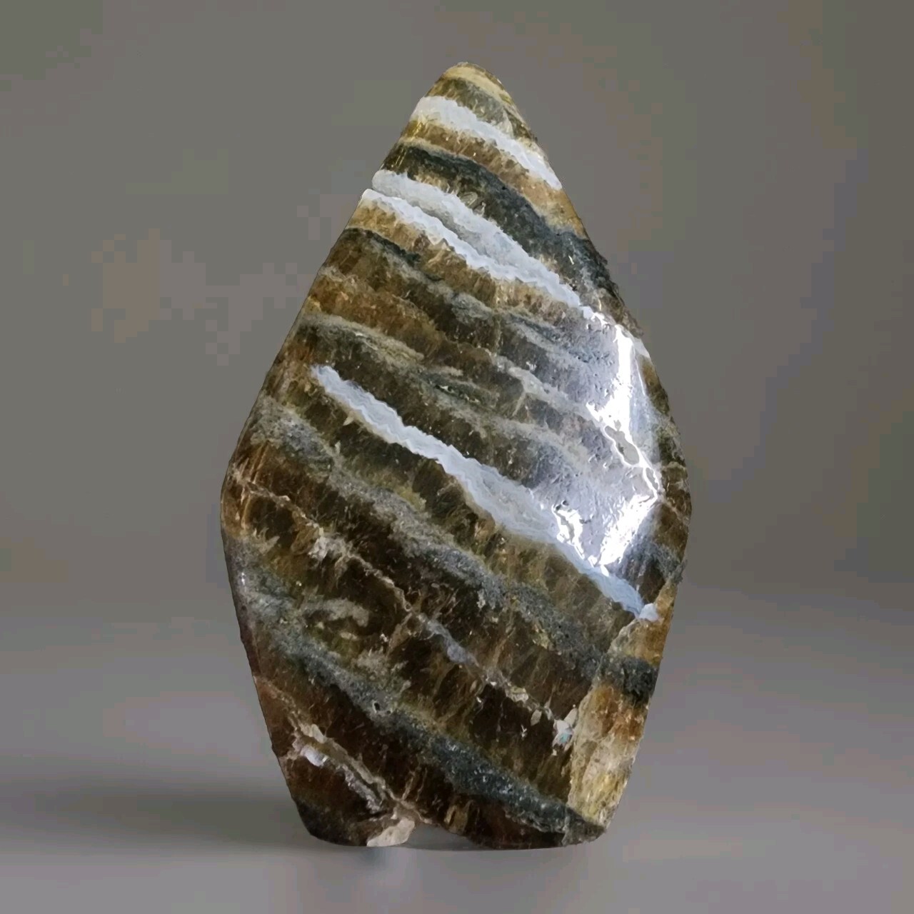 Natural Yellow Fluorite With Agate Teardrop Freeform Ornament Flame – USA