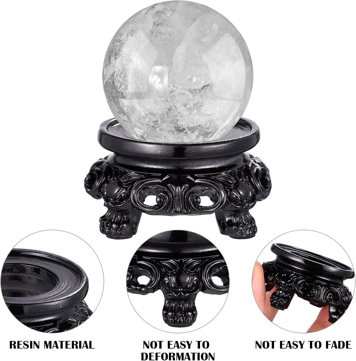Wooden Stand for Crystal Sphere 1 Pc, 5X5X3Cm, Sphere Stand, Crystal Ball Stand,