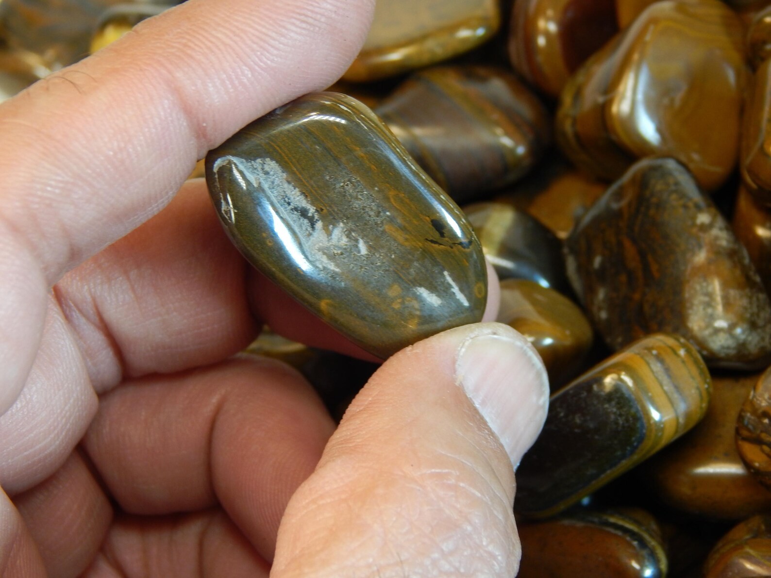 Tiger’s Eye/Iron Closeout- 4Lbs Tumbled Crystals Gemstones Bulk Rocks Stones B-C