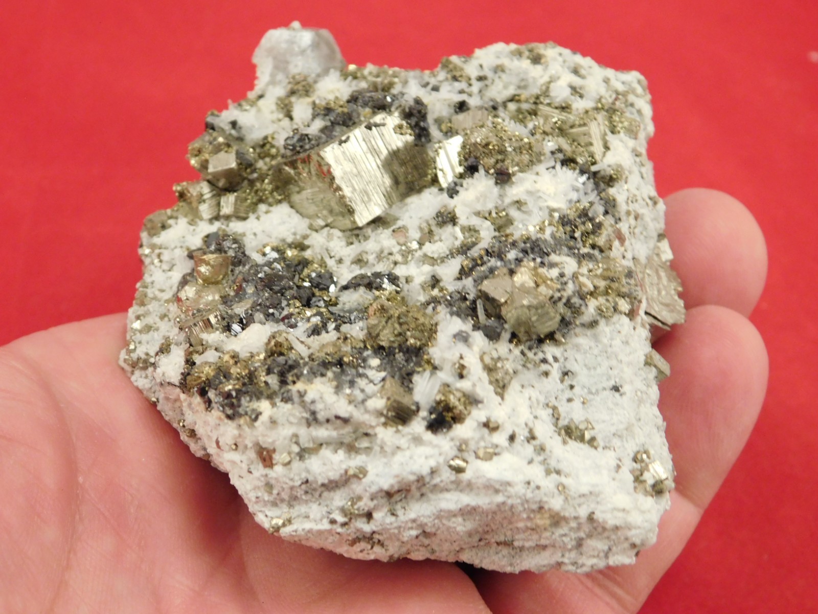 Larger! PYRITE Crystal CUBE Cluster with Druzy Quartz From Peru 314gr