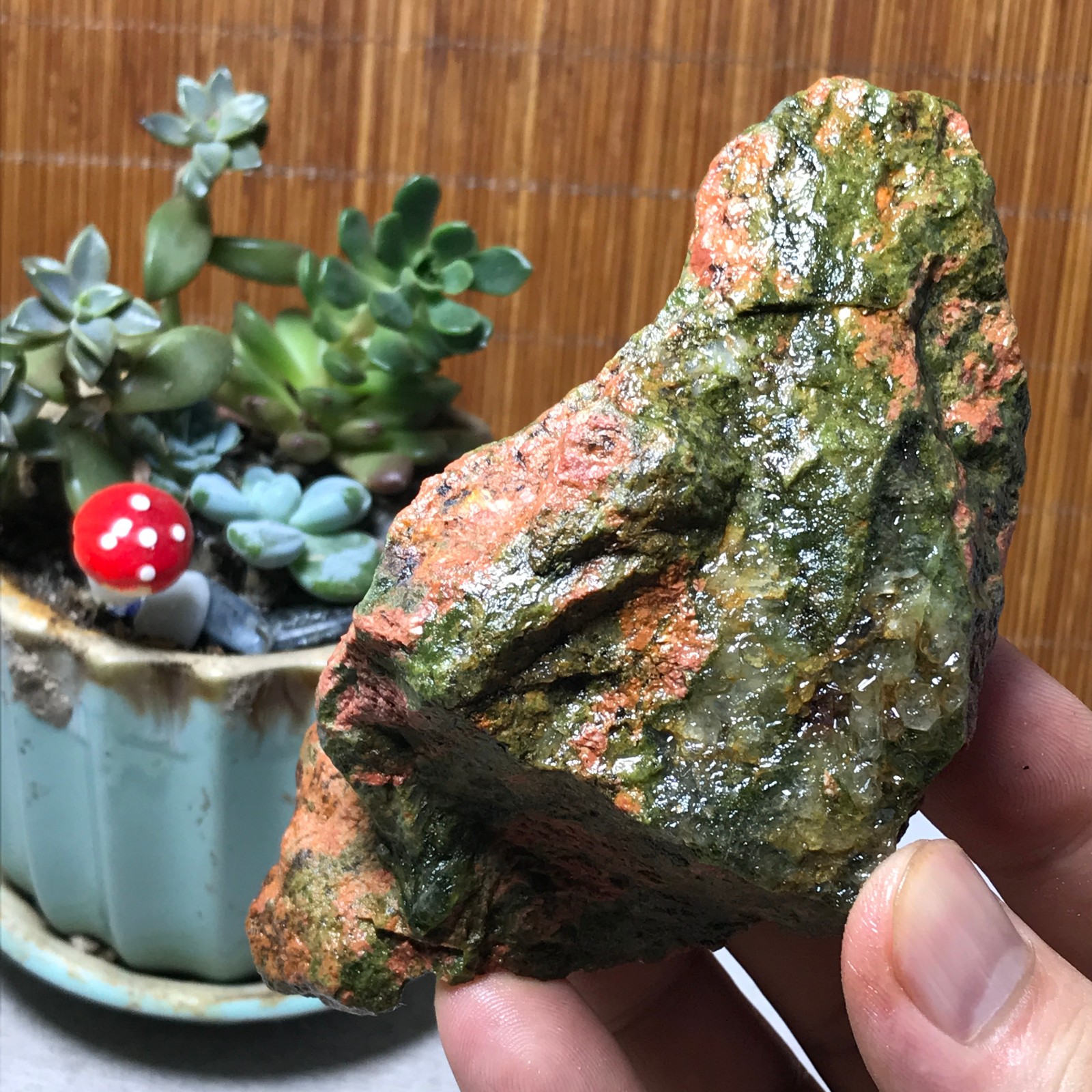 228g Natural Unakite Crystal gemstone Rough Mineral Specimen healing A6354