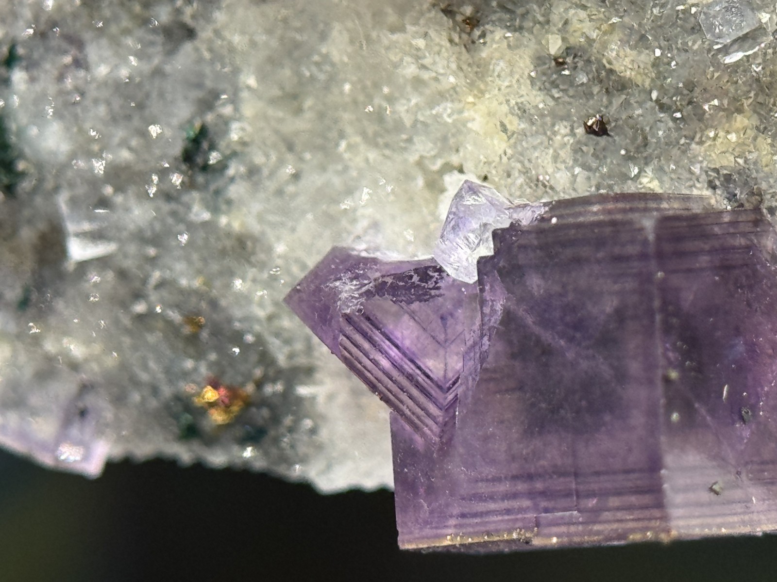 Simply Incredible!! INSANE zoned cubic purple fluorite-FLUORESCENT! Anhui, China
