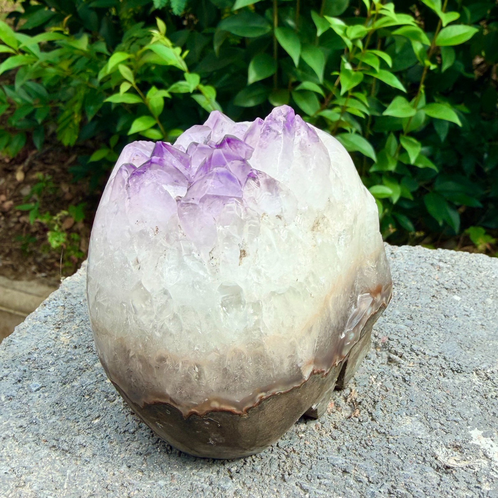 1.94LB Amethyst agate crystal cave skull, Rare hand carved skull specimen