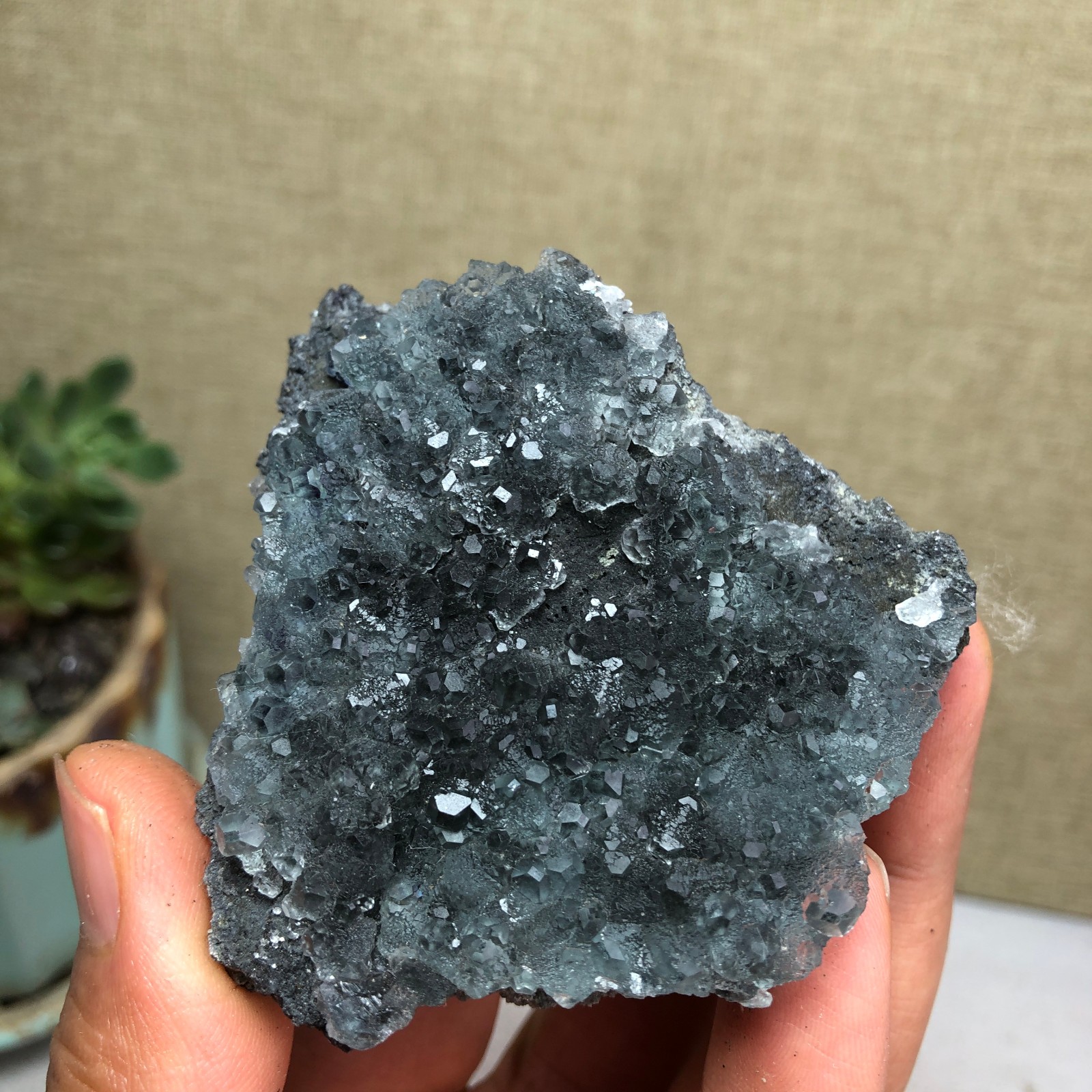 97g NATURAL Green Cubic FLUORITE Crystal Cluster Mineral Specimen A4736