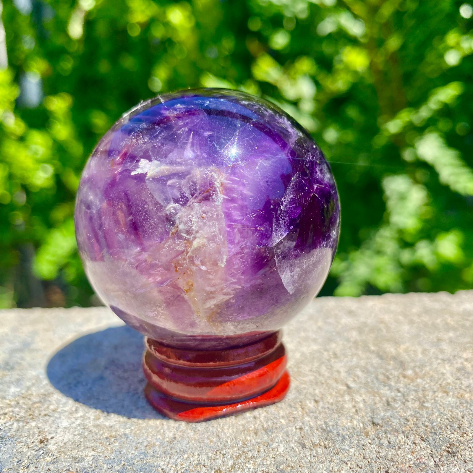 217G natural Green fluorite ball quartz crystal Sphere Reiki energy healing