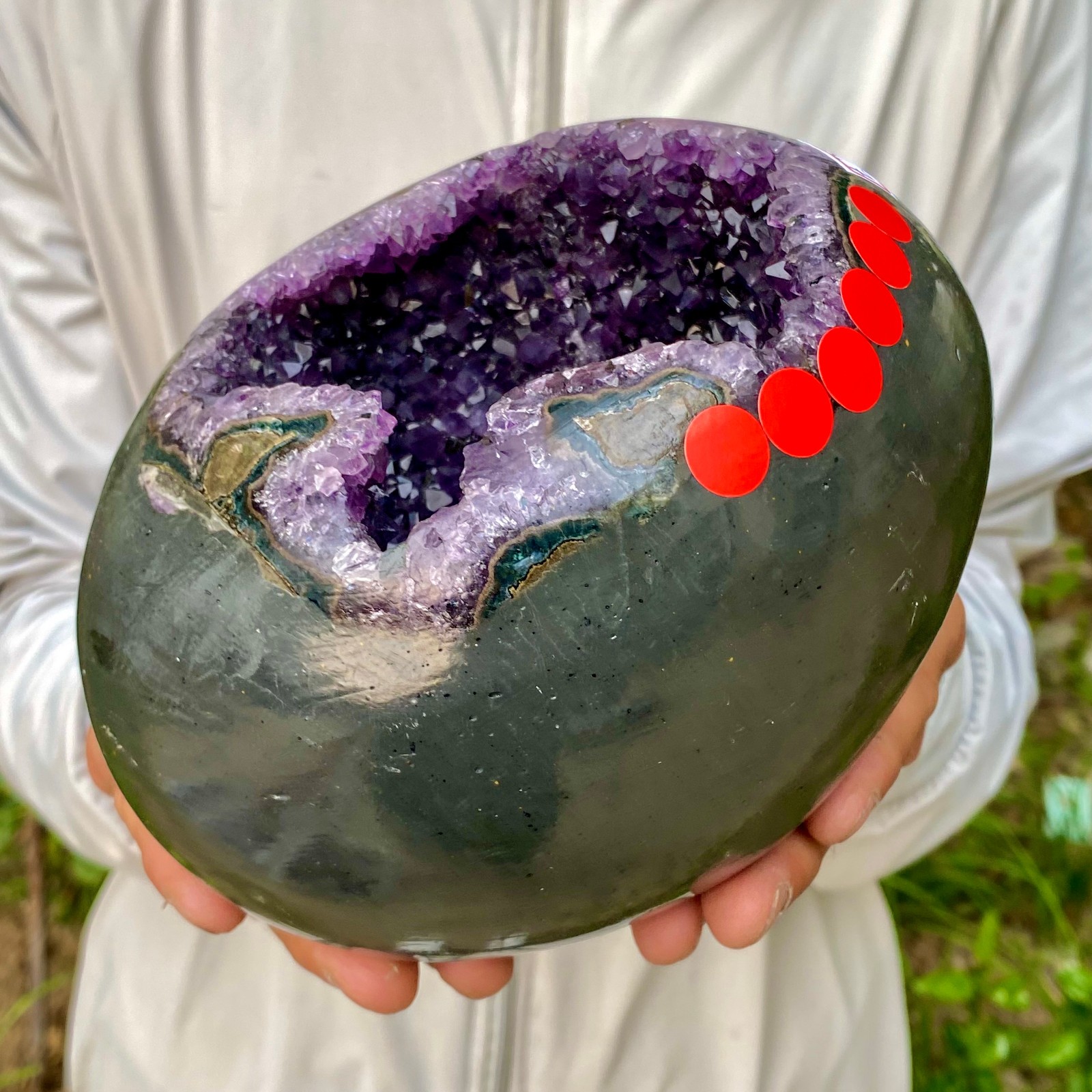 5.95LB Natural amethyst Dinosaur egg Quartz Crystal specimen healing