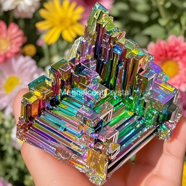 2025HOT Aura Bismuth Gemstone Stone Quartz Crystal Home Decor Healing Reiki Gift