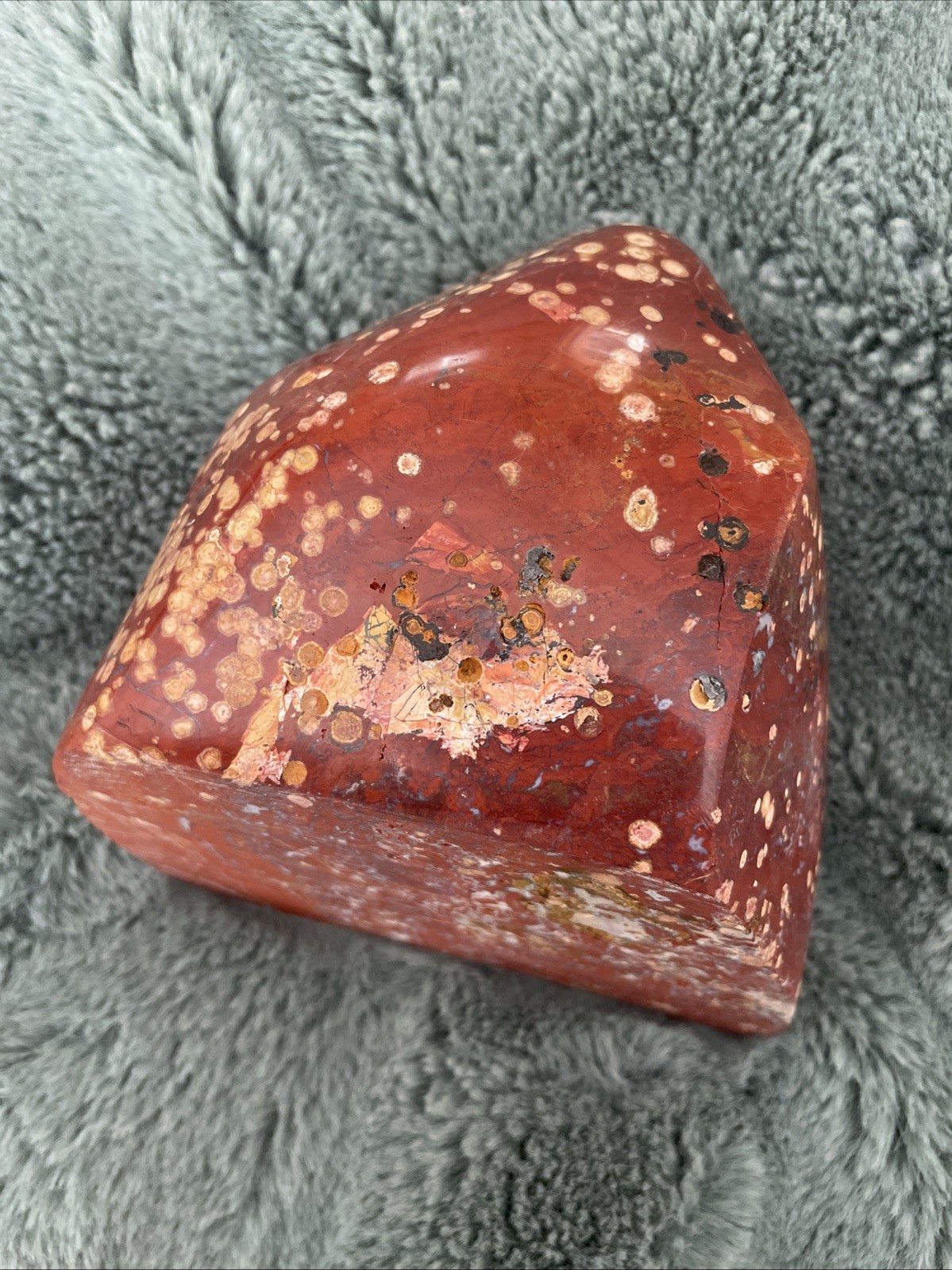LARGE Red orbicular Jasper / 3056g / Hand Carved And Polished / Cabochon