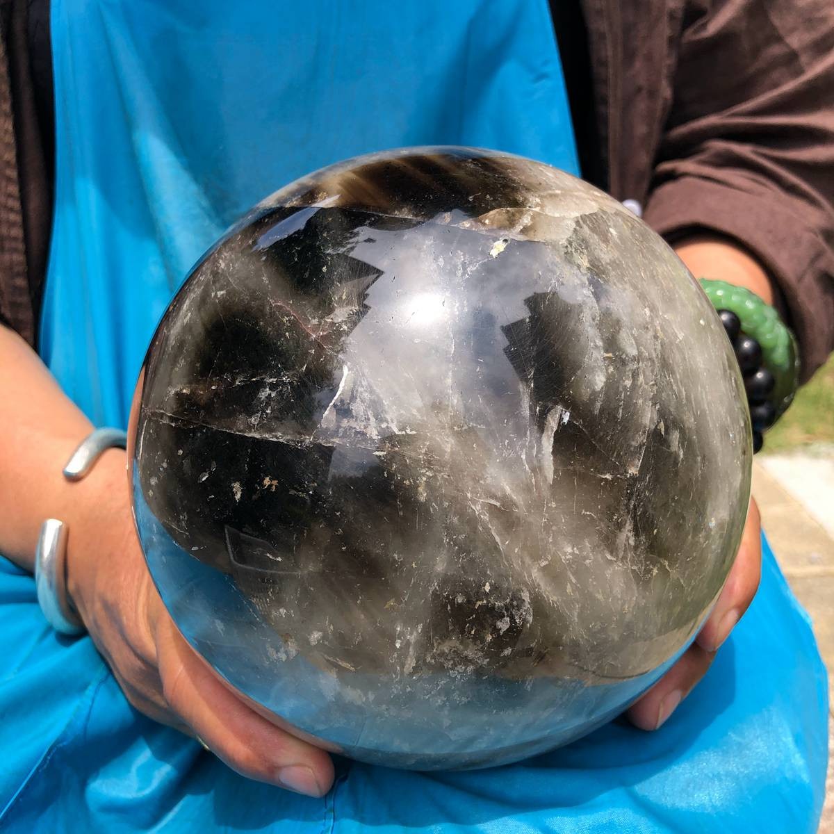 5950g Rare NATURAL Black Stone Ball Crystal Polishing Ball Treatment for