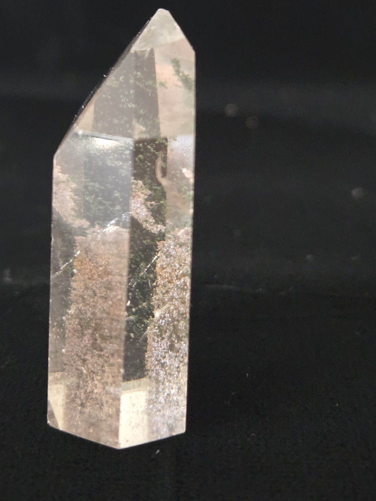 1 5/8″ Natural Polished Garden Quartz Tower Lodolite And Chlorite Phantoms