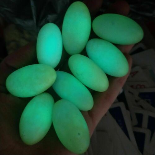 1pc Glow In The Dark Tibetan Wealth God Ancient Luminous Egg Stone Old Dzi Bead