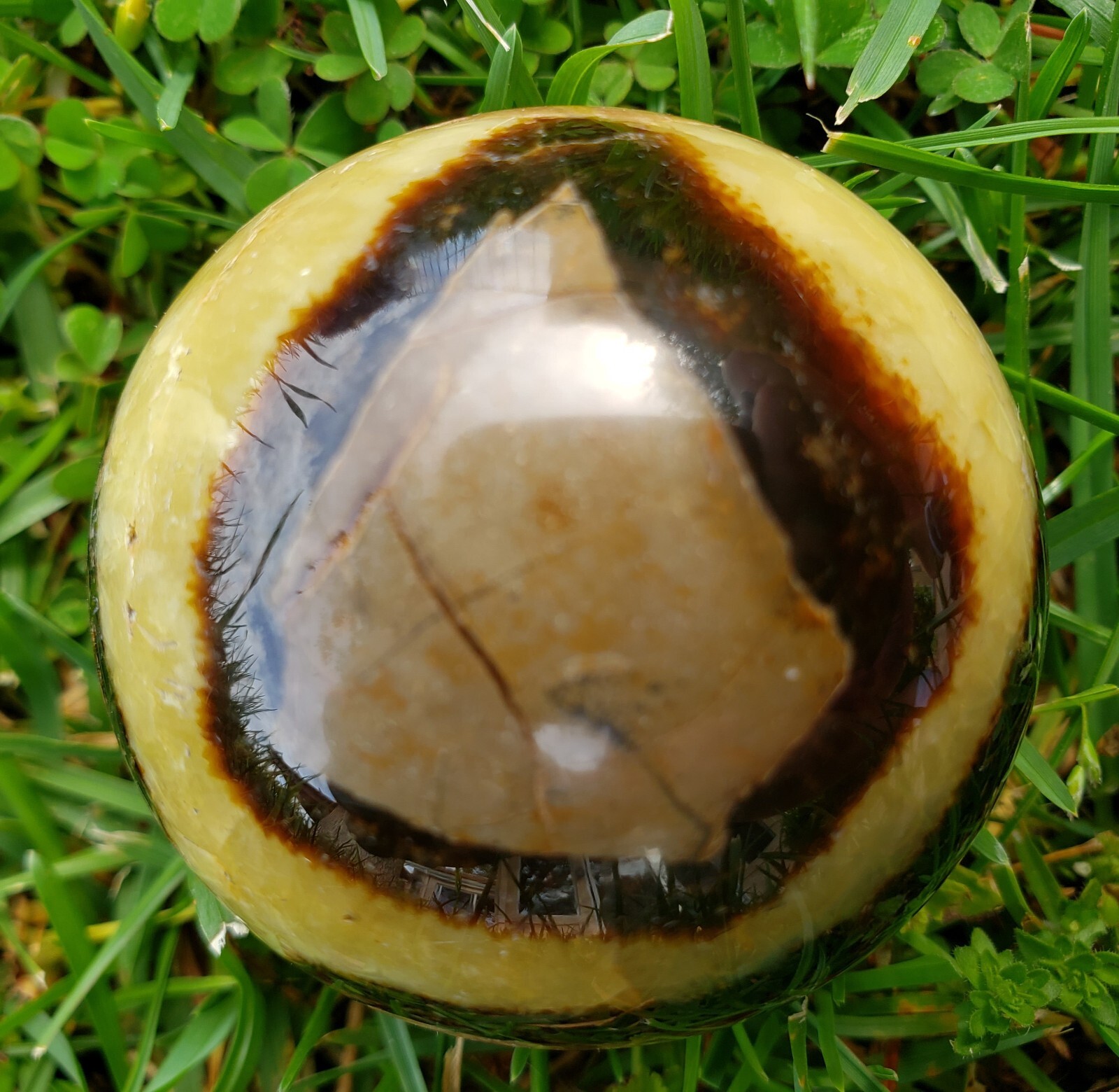 2.0″ Natural Septarium Septarian Dragon Egg Phosphorescent UV Crystal Sphere