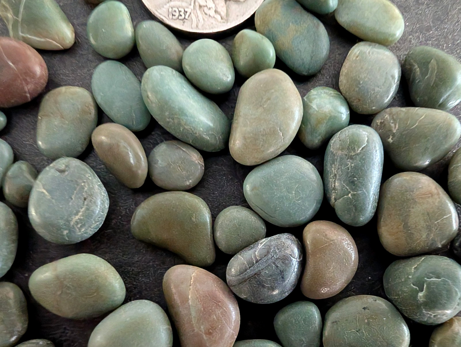 Big Sur Jade Lot 50 Ocean Polished Small Jewelry Stones Round Oval Teardrop