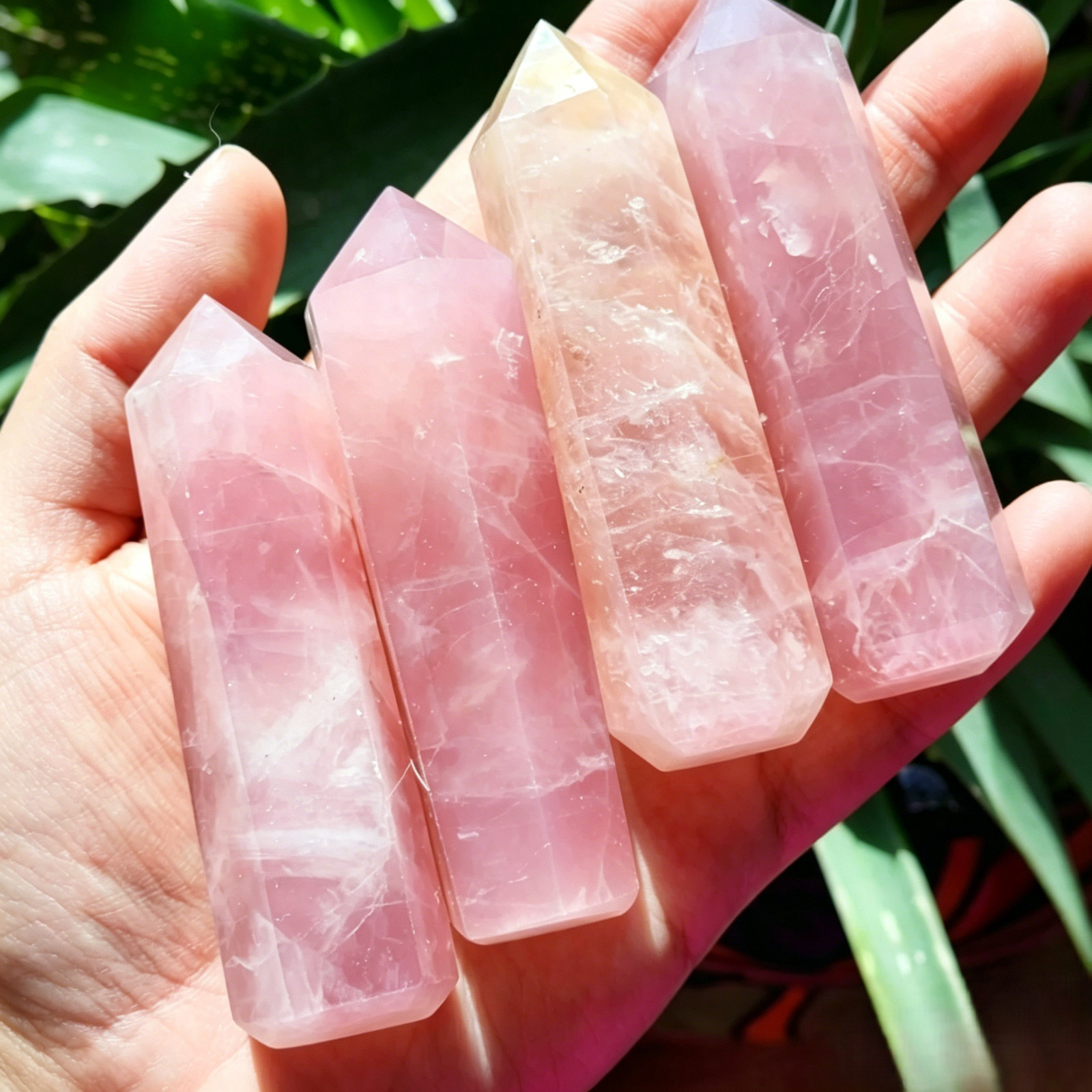 Rose Quartz Generator Tower Natural Pink Crystal Point 3in Meditation Healing