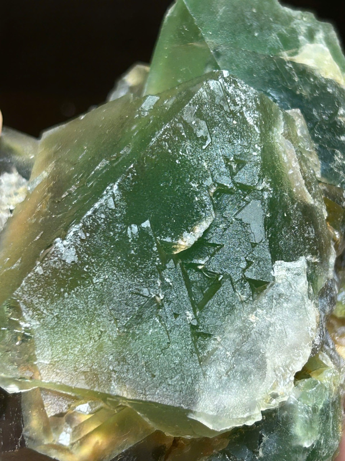 816g Natural Green Cubic Fluorite w/ Rainbow Crystal Cluster Specimen Healing