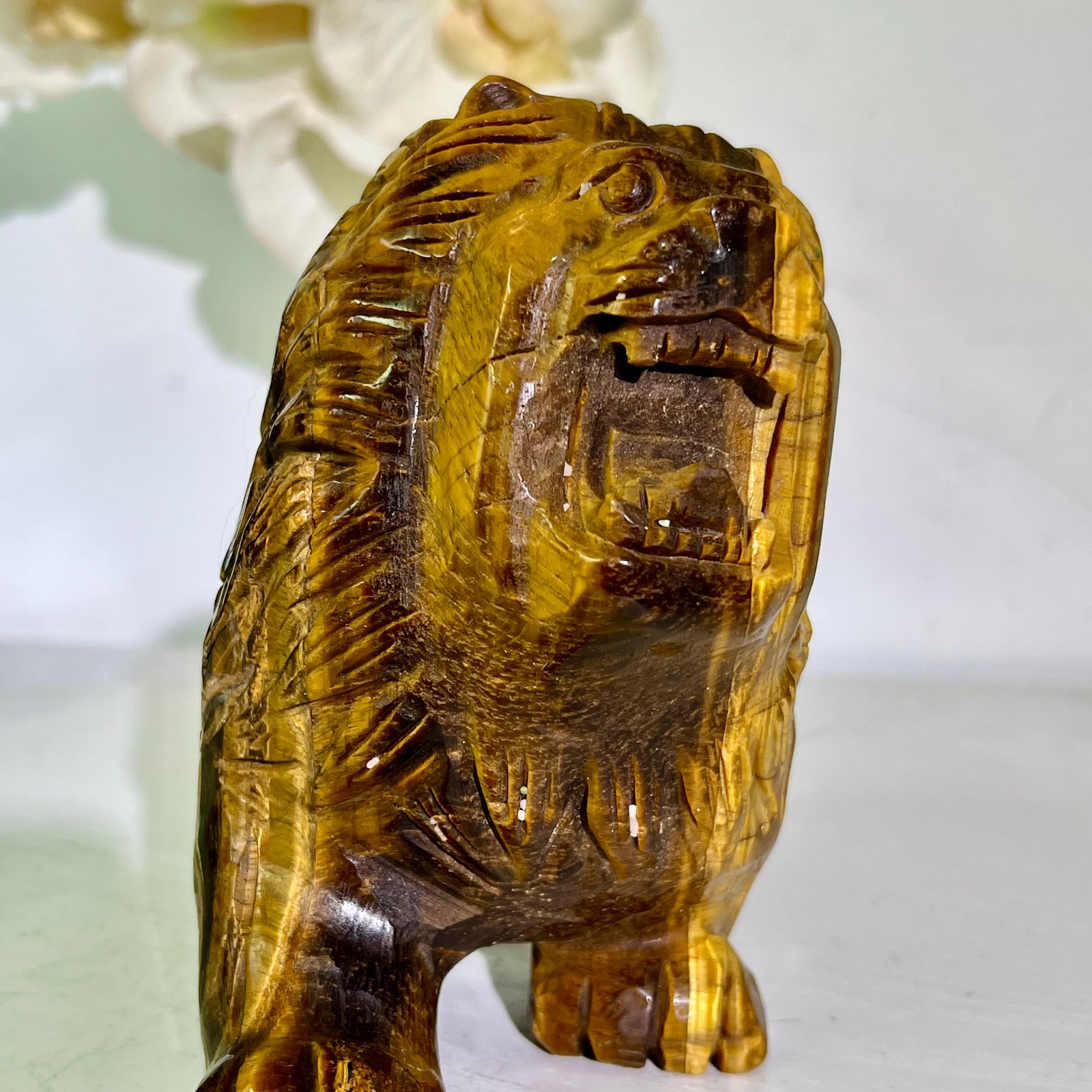 4.12LB Natural tiger eye stone products, handmade carved and polished spiritual