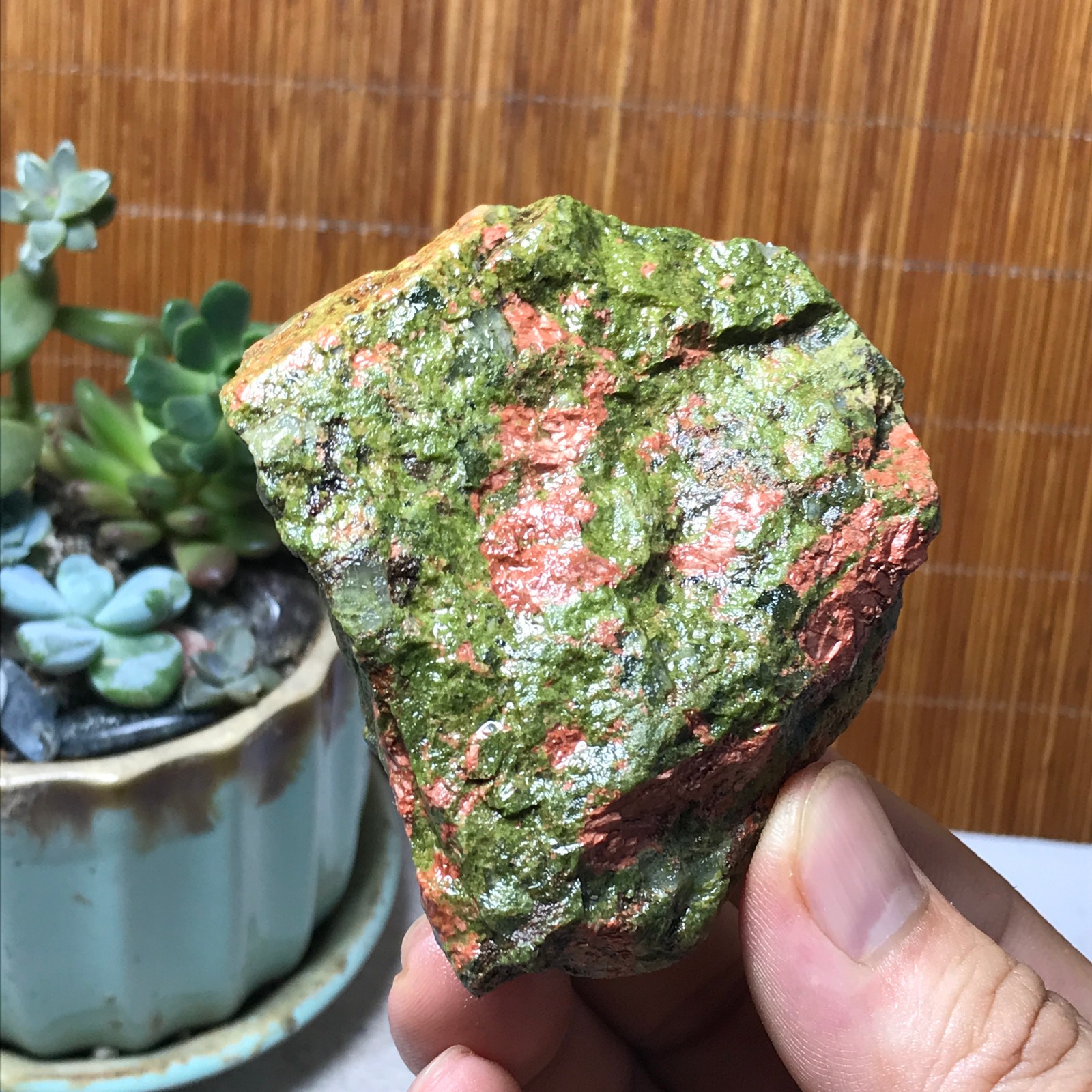 168g Natural Unakite Crystal gemstone Rough Mineral Specimen healing A6351