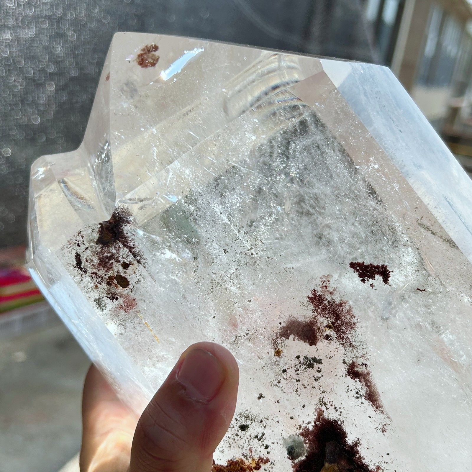 16.1LB Natural Clear Quartz With Phantom Crystal Double Point Healing A210