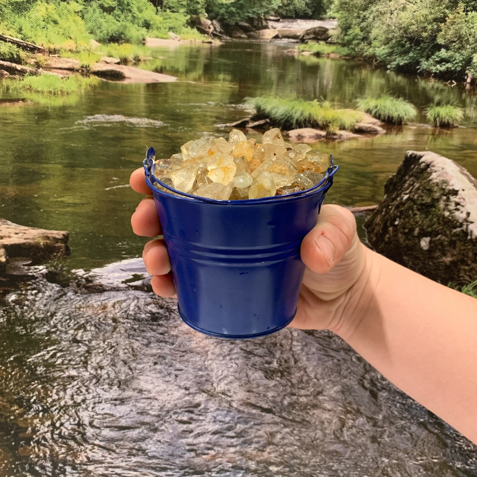 Bucket Full of Natural Topaz Rough + FREE faceted gemstone – Pick Bucket Color