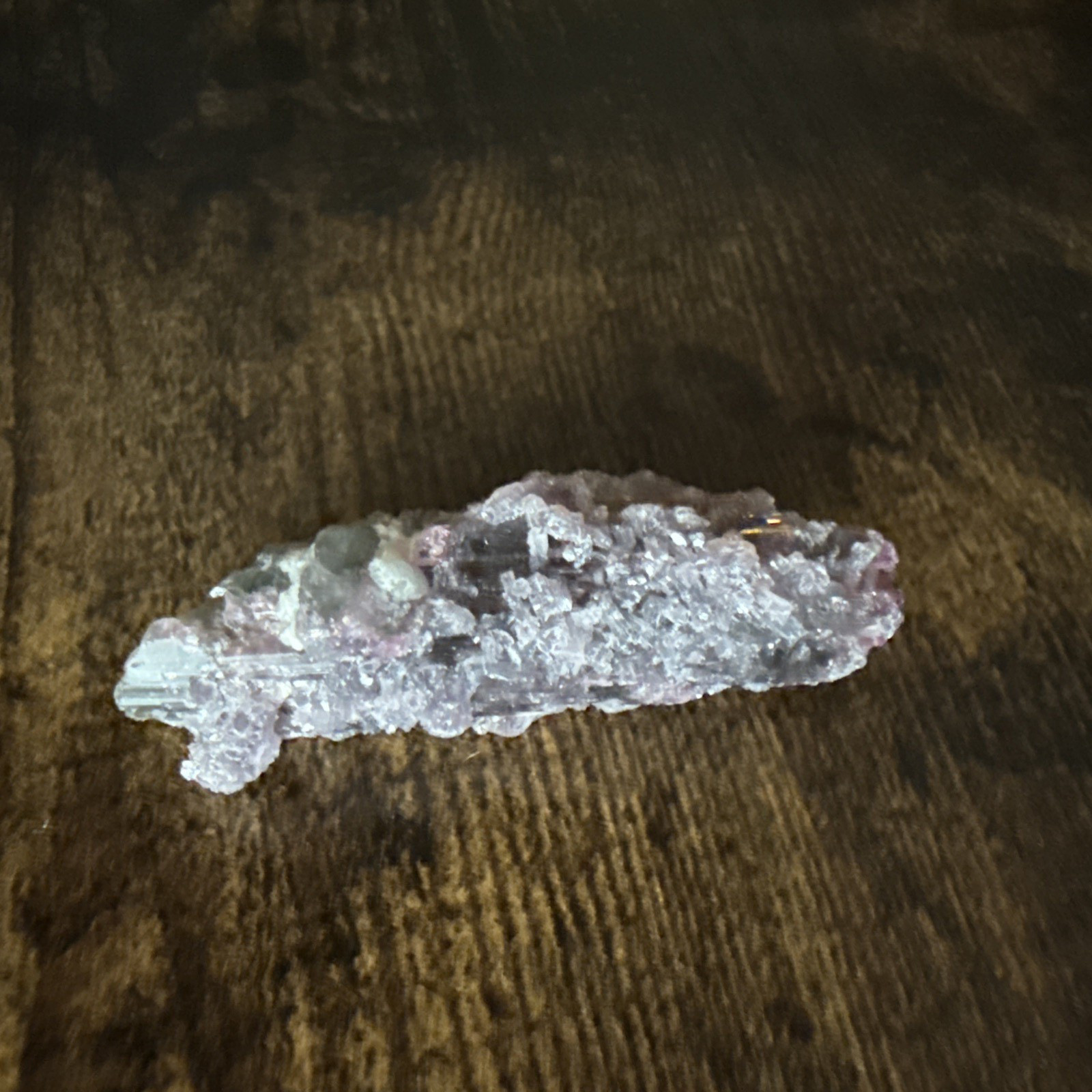 Purple Tourmaline w Lilac Lepidolite, Minas Gerais, Brazil, 12.5gr (Pseudomorph?