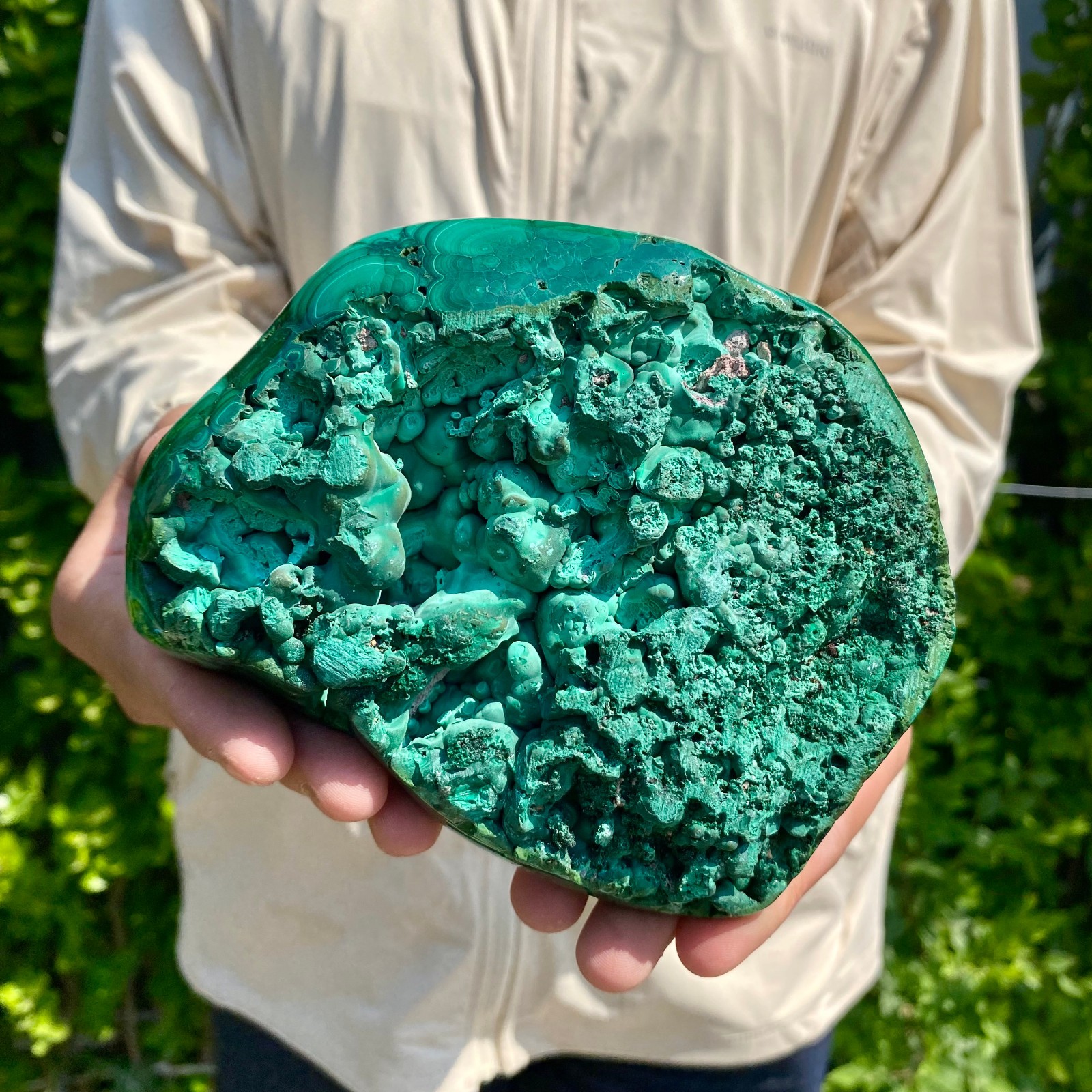2.86LB Natural glossy Malachite transparent cluster rough mineral sample