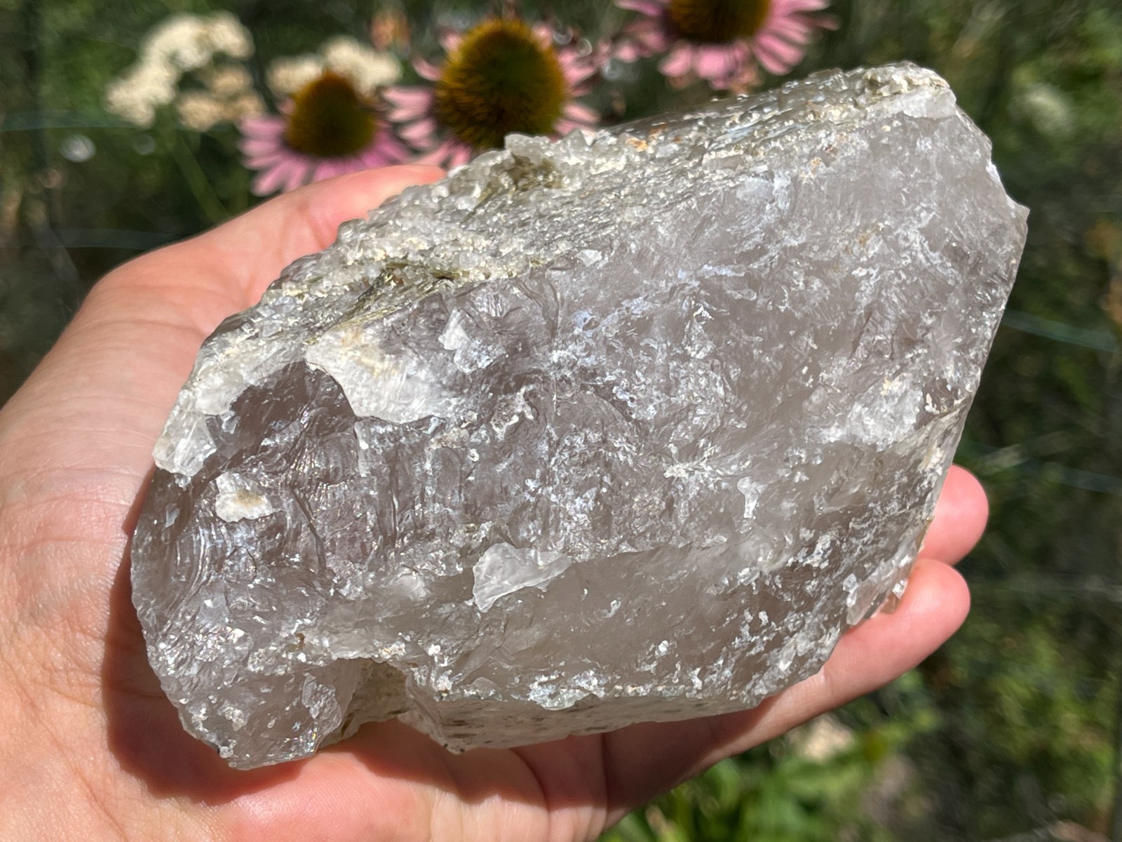 Huge Quartz Crystal included with Epidote – Murrieta, Riverside Co., California