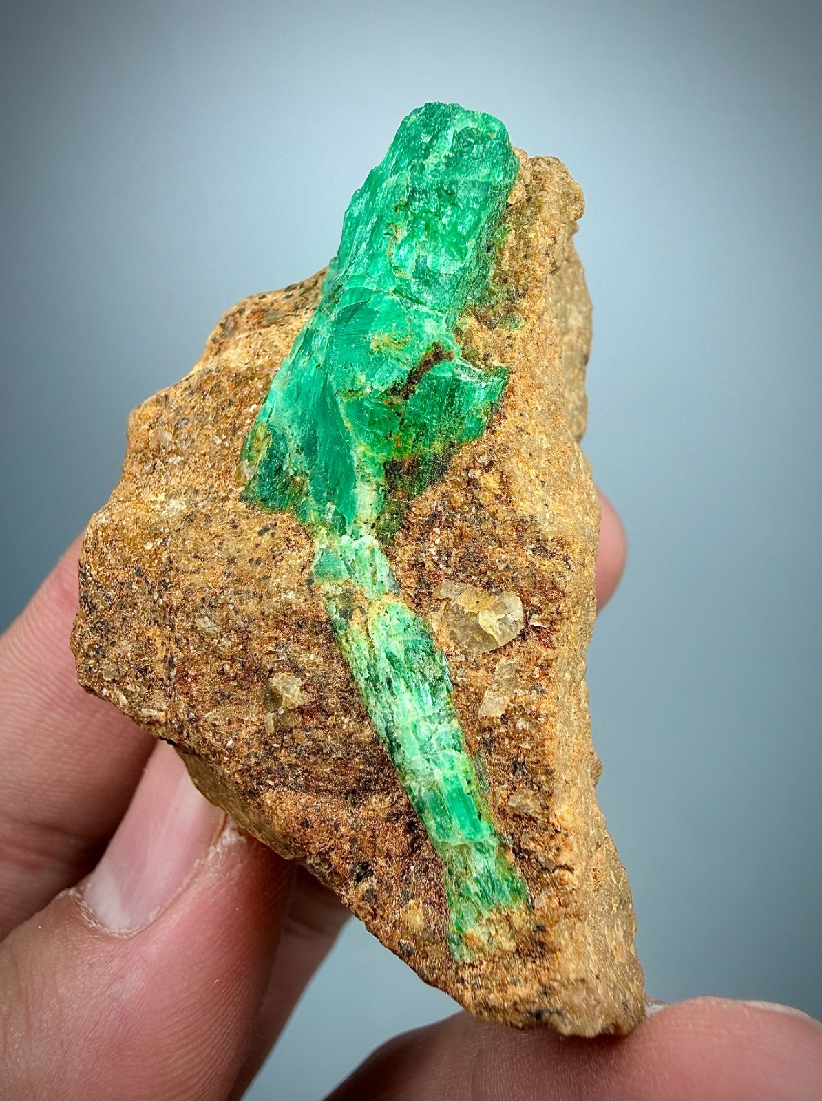 Emerald Crystals on Matrix/Terminated/Exquisite/71 GM @Panjshir, Afghanistan.