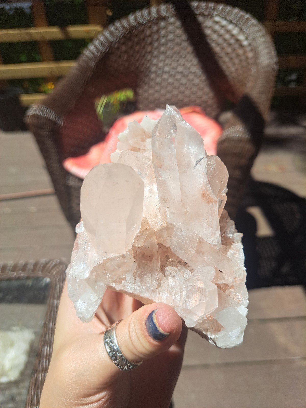 Pink Lemurian Quartz Cluster