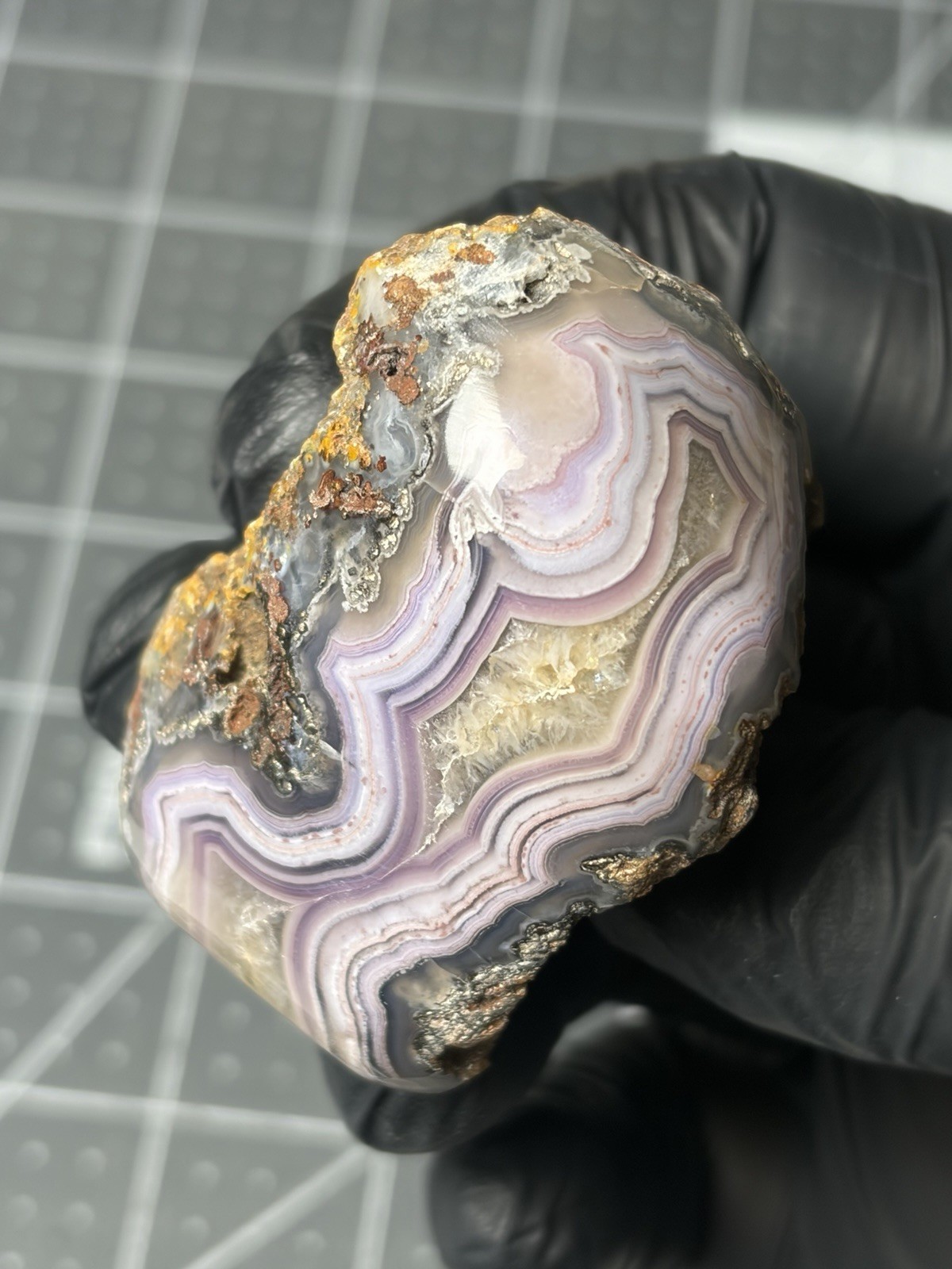Stunning Purple Picacho Agate Mexico Banding Contour Polished Specimen Laguna